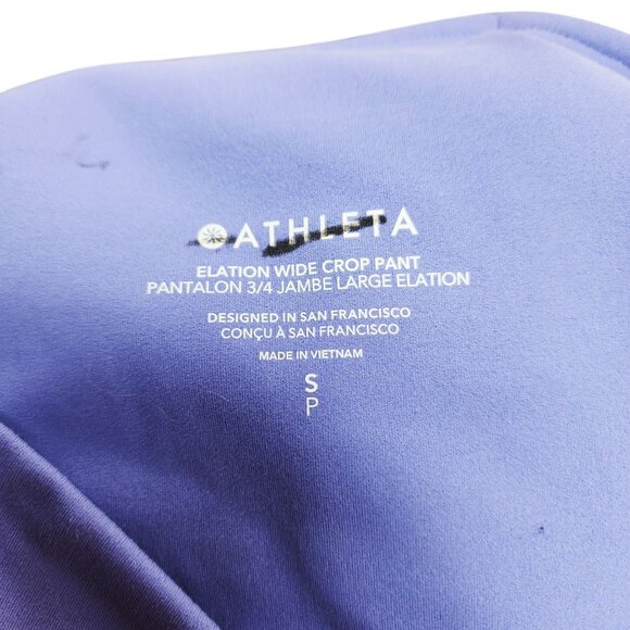 Athleta Womens Elation Wide Crop Pants Size S Purple High Waist - Picture 2 of 11